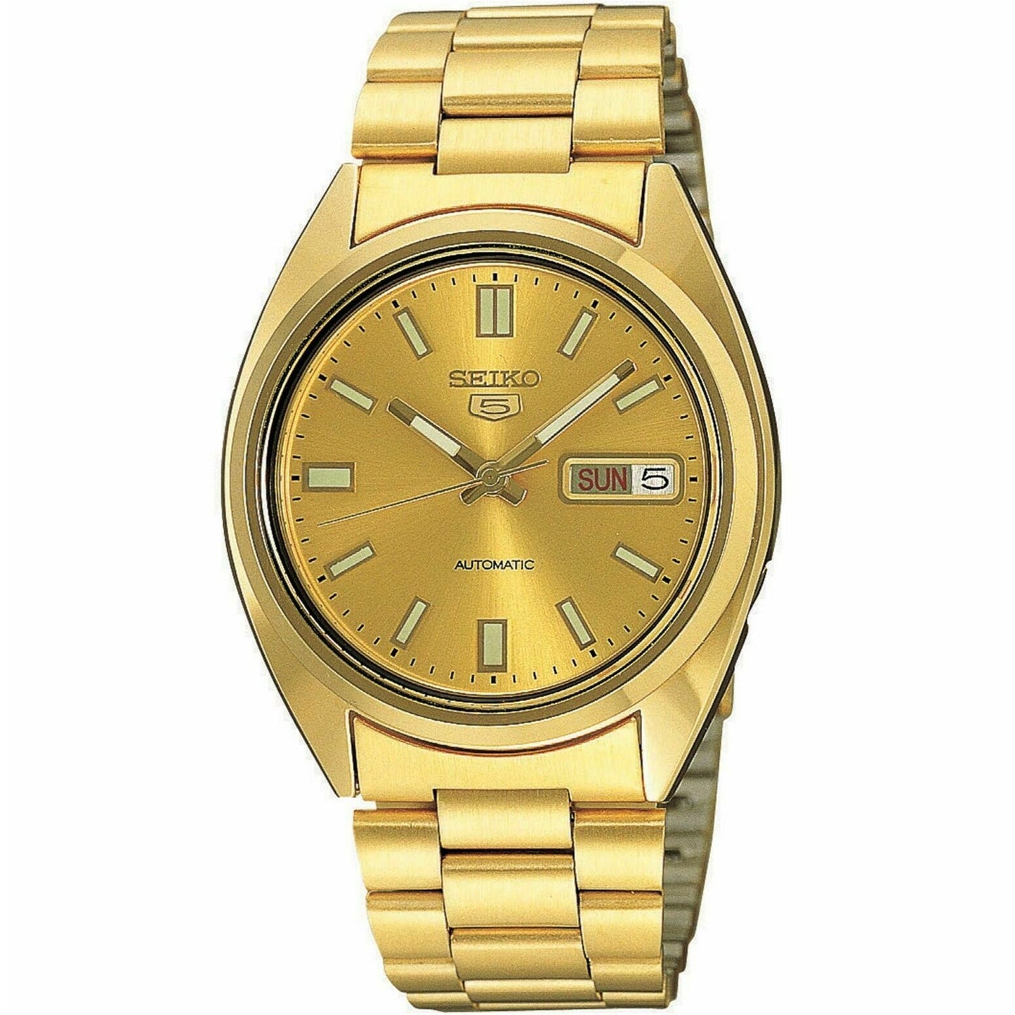 Seiko Men's 5 Automatic Watch with Gold Dial