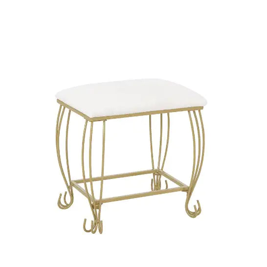 Ensemble de coiffeuse blanche élégante avec miroir et tabouret