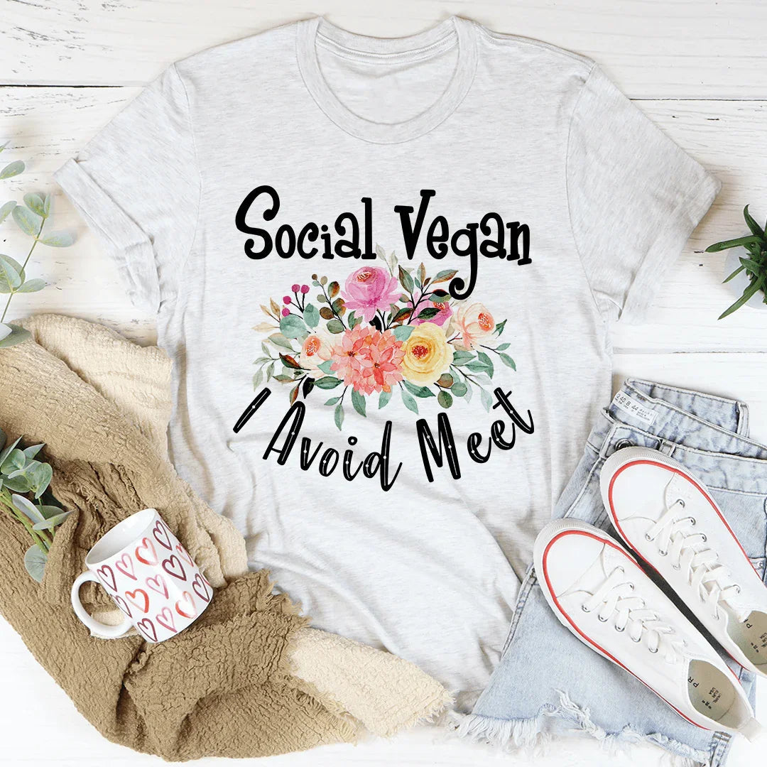 Social Vegan I Avoid Meet Tee - Korvel