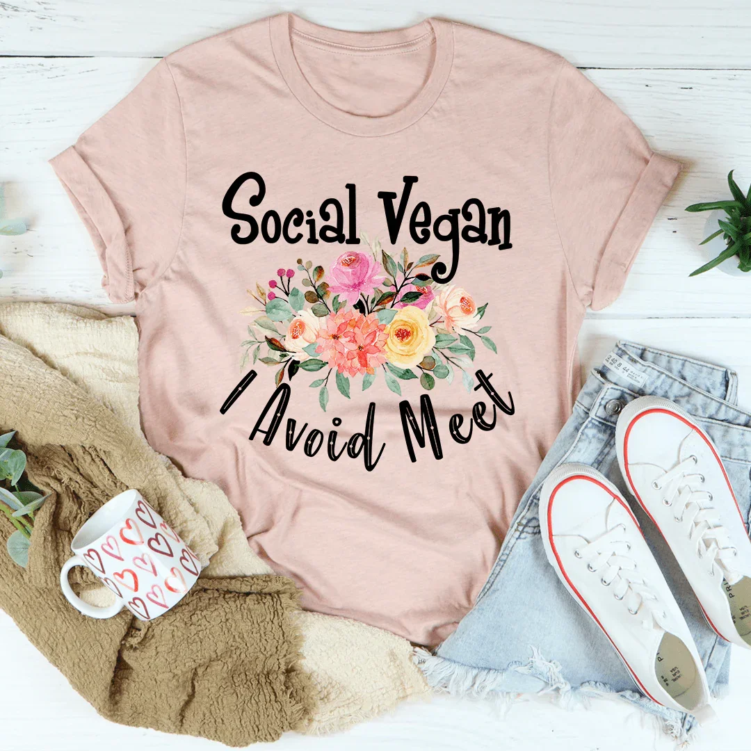 Social Vegan I Avoid Meet Tee - Korvel
