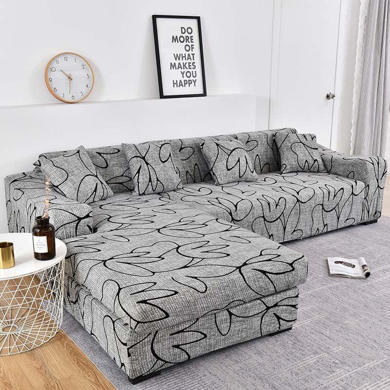 Housse de canapé élastique géométrique premium pour canapés sectionnels