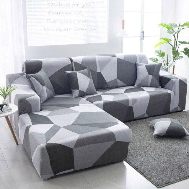 Housse de canapé élastique géométrique premium pour canapés sectionnels