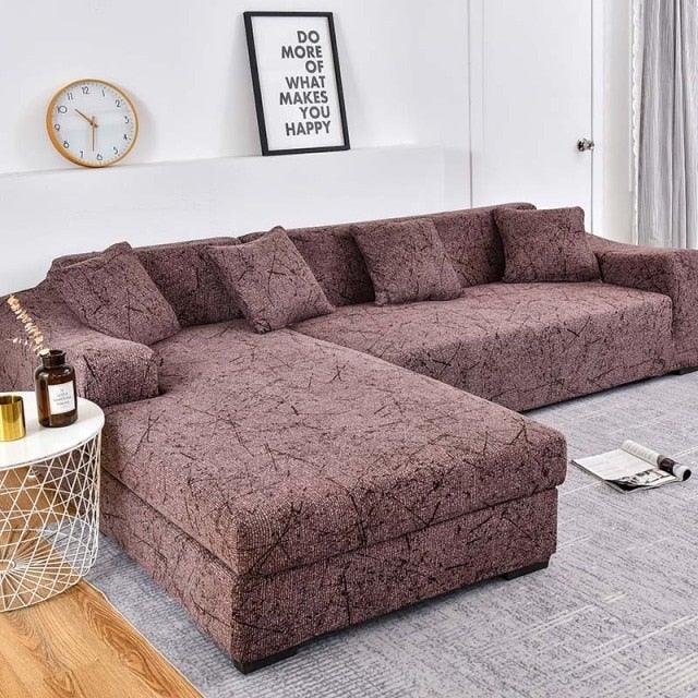 Housse de canapé élastique géométrique premium pour canapés sectionnels
