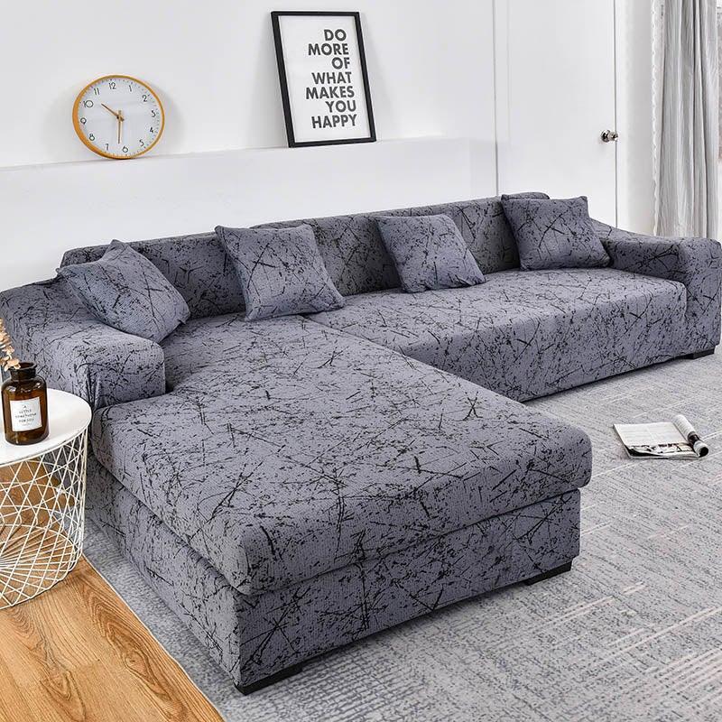 Housse de canapé élastique géométrique premium pour canapés sectionnels