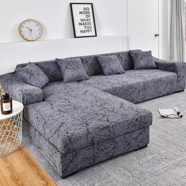 Housse de canapé élastique géométrique premium pour canapés sectionnels