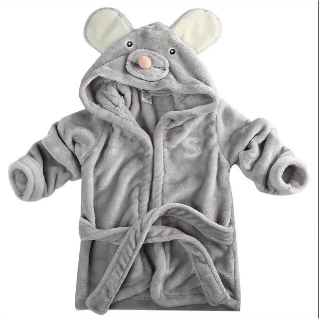 Robe de bain pour bébé avec visage d'animal en cartoon - Douce et confortable