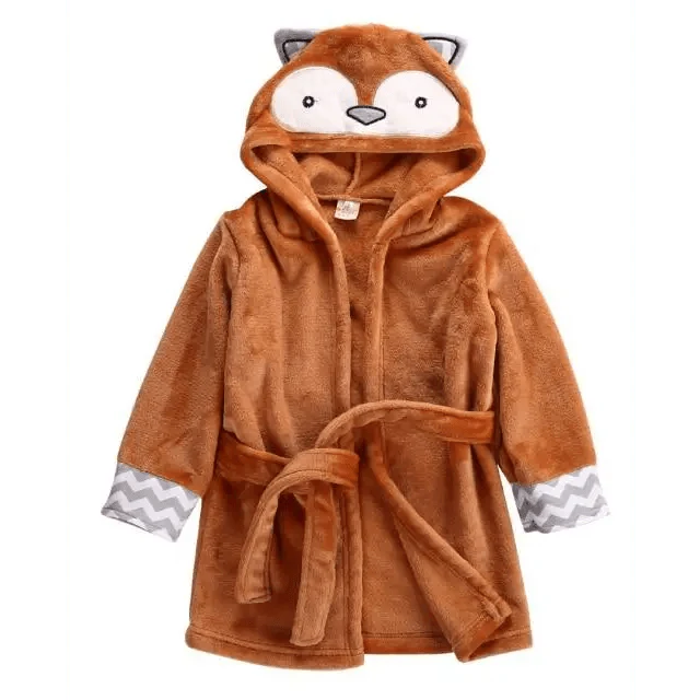 Robe de bain pour bébé avec visage d'animal en cartoon - Douce et confortable