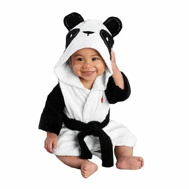 Robe de bain pour bébé avec visage d'animal en cartoon - Douce et confortable