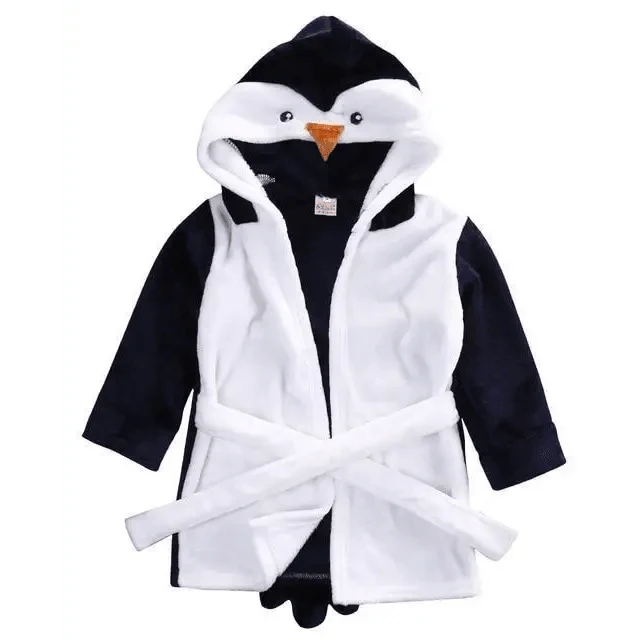 Robe de bain pour bébé avec visage d'animal en cartoon - Douce et confortable