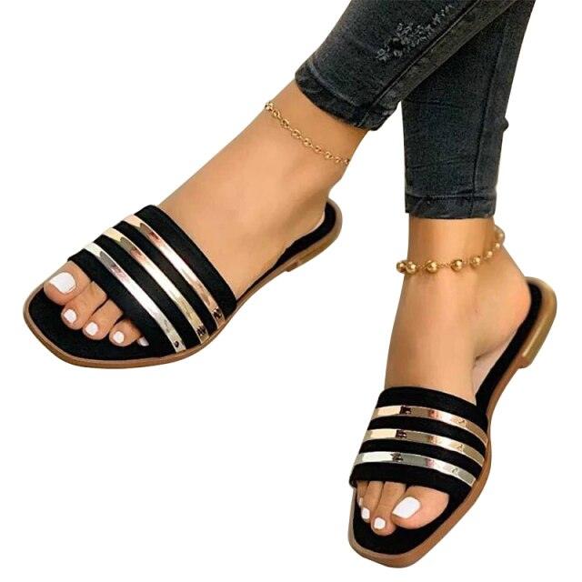 Sandalias Elegantes de Cuero Tejido Suave para Mujeres