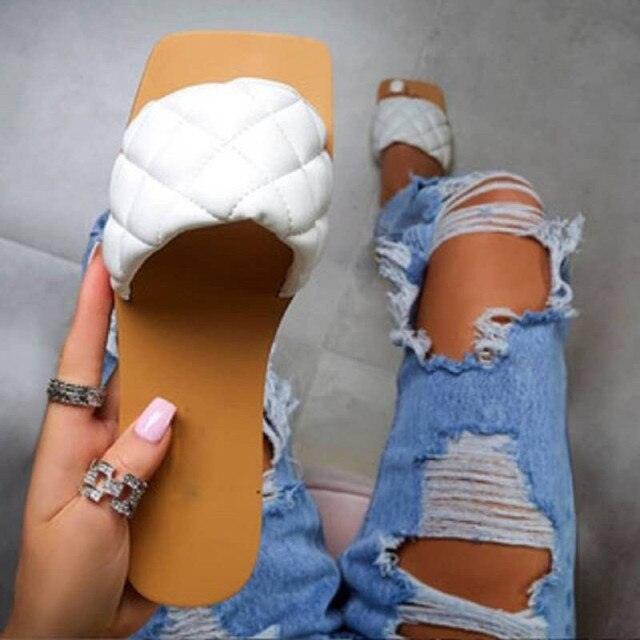 Sandalias Elegantes de Cuero Tejido Suave para Mujeres