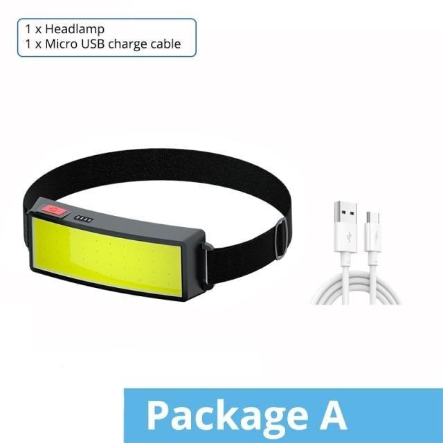 Lampe frontale LED réglable premium avec batterie rechargeable