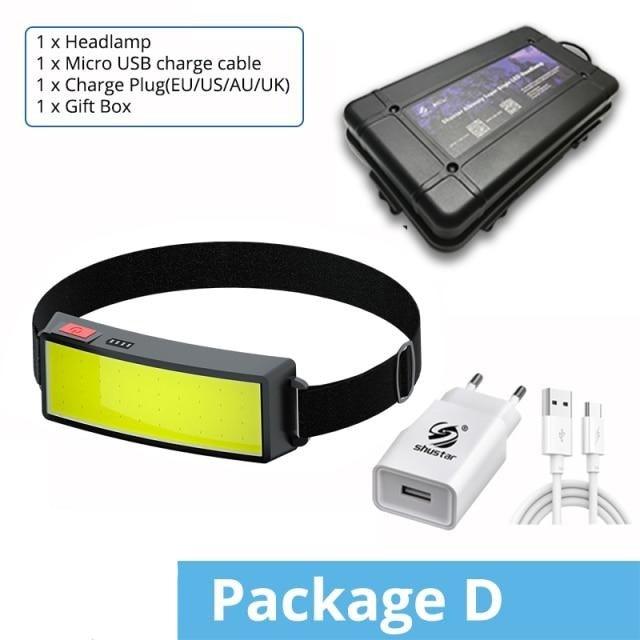 Lampe frontale LED réglable premium avec batterie rechargeable