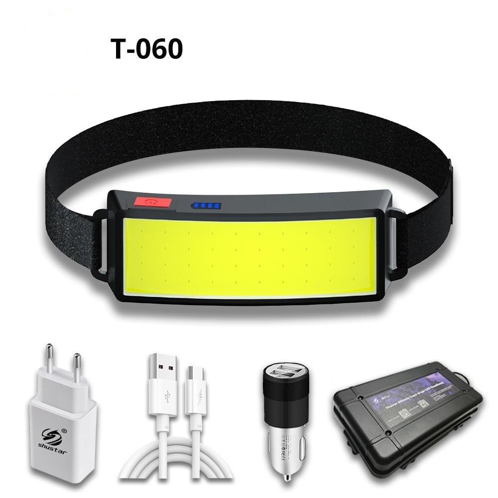 Lampe frontale LED réglable premium avec batterie rechargeable