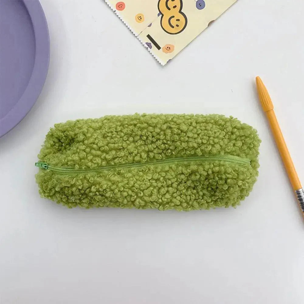 Trousse à crayons en peluche douce - Poche de rangement élégante et polyvalente