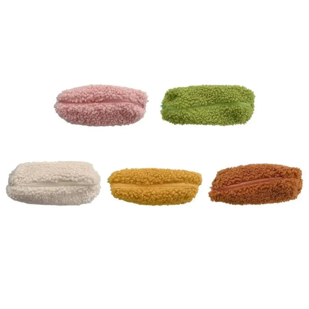 Trousse à crayons en peluche douce - Poche de rangement élégante et polyvalente