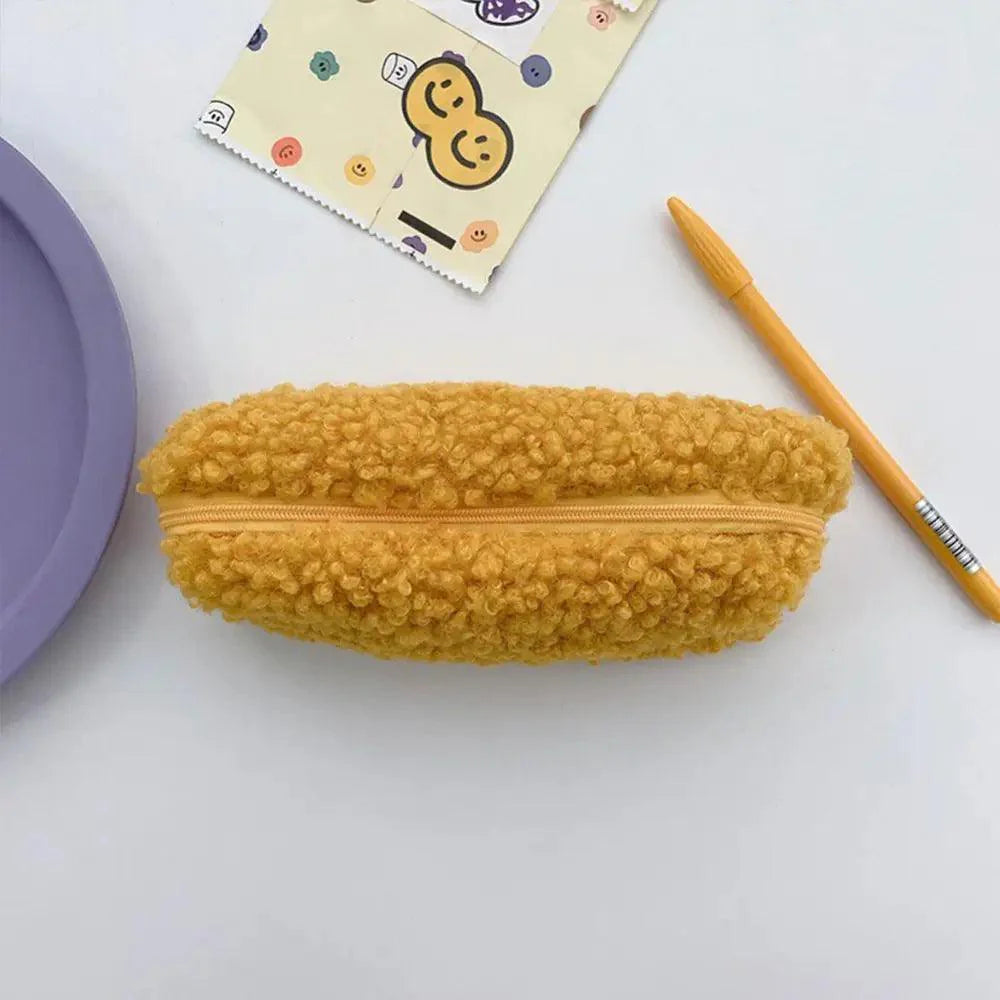 Trousse à crayons en peluche douce - Poche de rangement élégante et polyvalente
