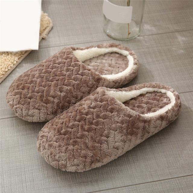 Chaussons en mousse à mémoire de forme en peluche pour femmes - Confort douillet