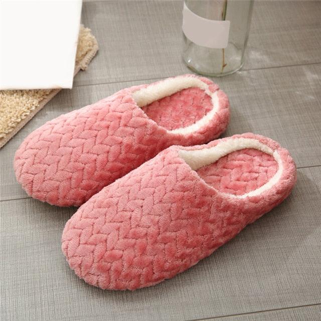 Chaussons en mousse à mémoire de forme en peluche pour femmes - Confort douillet