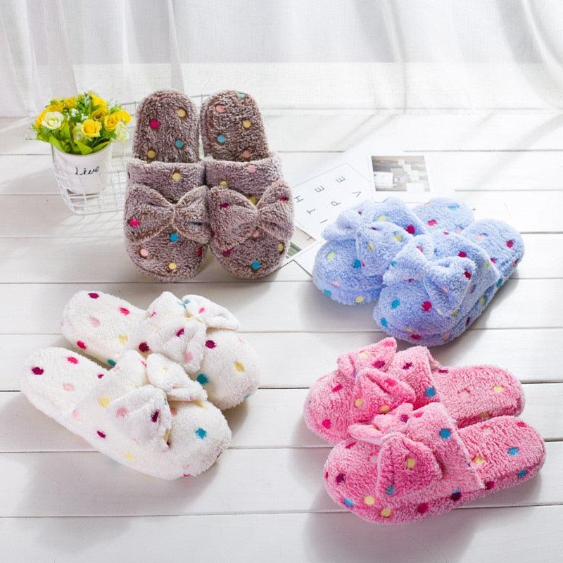 Chaussons en mousse à mémoire de forme en peluche pour femmes - Confort douillet