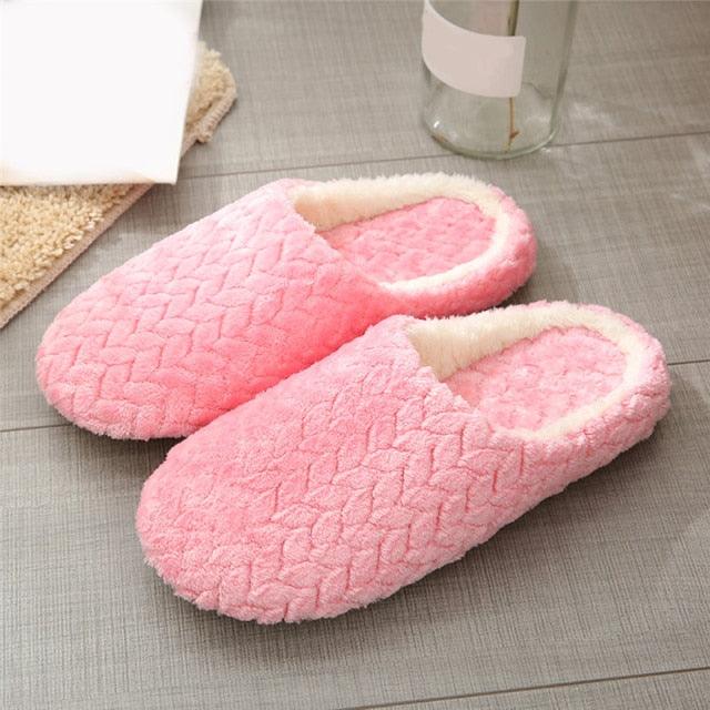 Chaussons en mousse à mémoire de forme en peluche pour femmes - Confort douillet