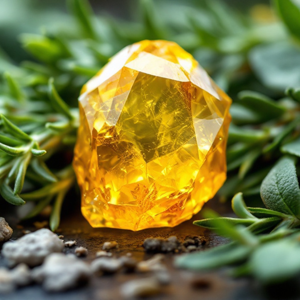 Crystal-Infused Solar Plexus Chakra Reed Diffuser - Herbal Serenity, 100ml - Korvel