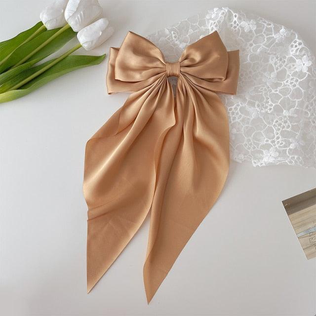 Elegant Satin Bow Hairpins for Women and Girls