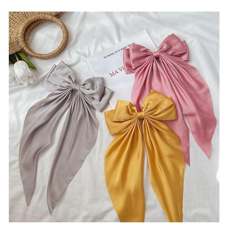Elegant Satin Bow Hairpins for Women and Girls