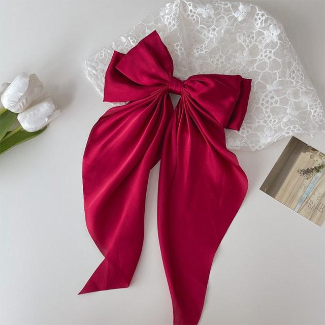 Elegant Satin Bow Hairpins for Women and Girls
