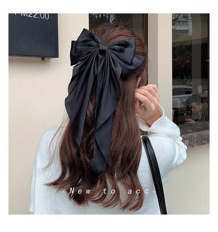 Elegant Satin Bow Hairpins for Women and Girls