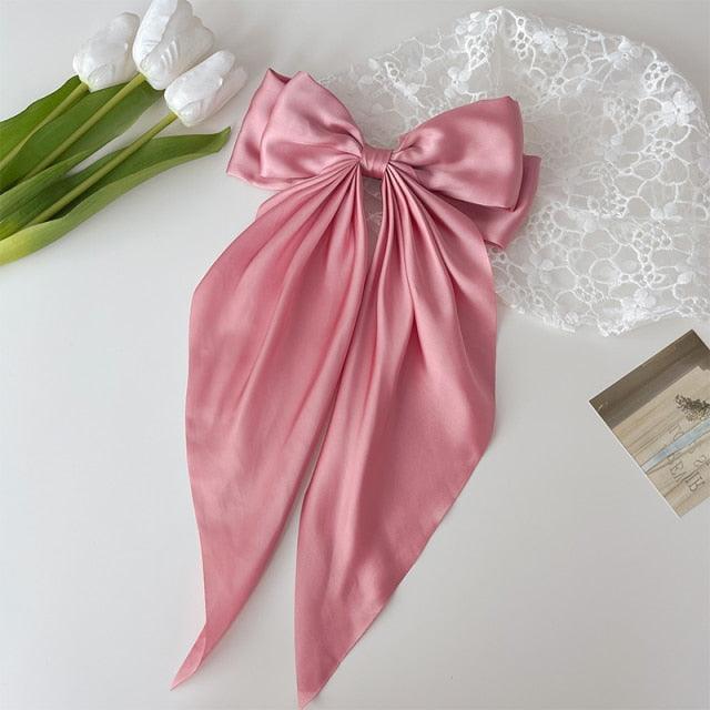 Elegant Satin Bow Hairpins for Women and Girls