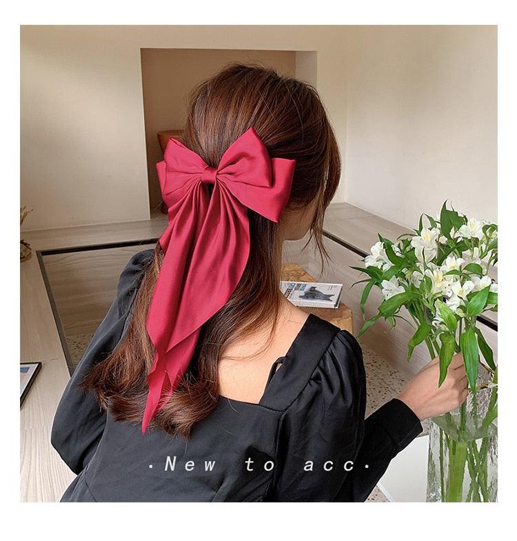 Elegant Satin Bow Hairpins for Women and Girls
