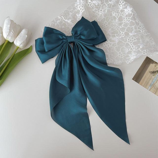 Elegant Satin Bow Hairpins for Women and Girls