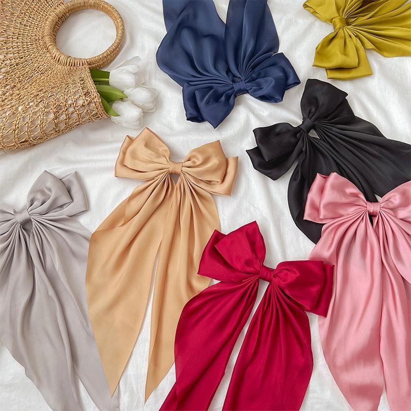 Elegant Satin Bow Hairpins for Women and Girls