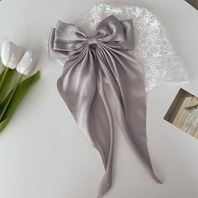 Elegant Satin Bow Hairpins for Women and Girls