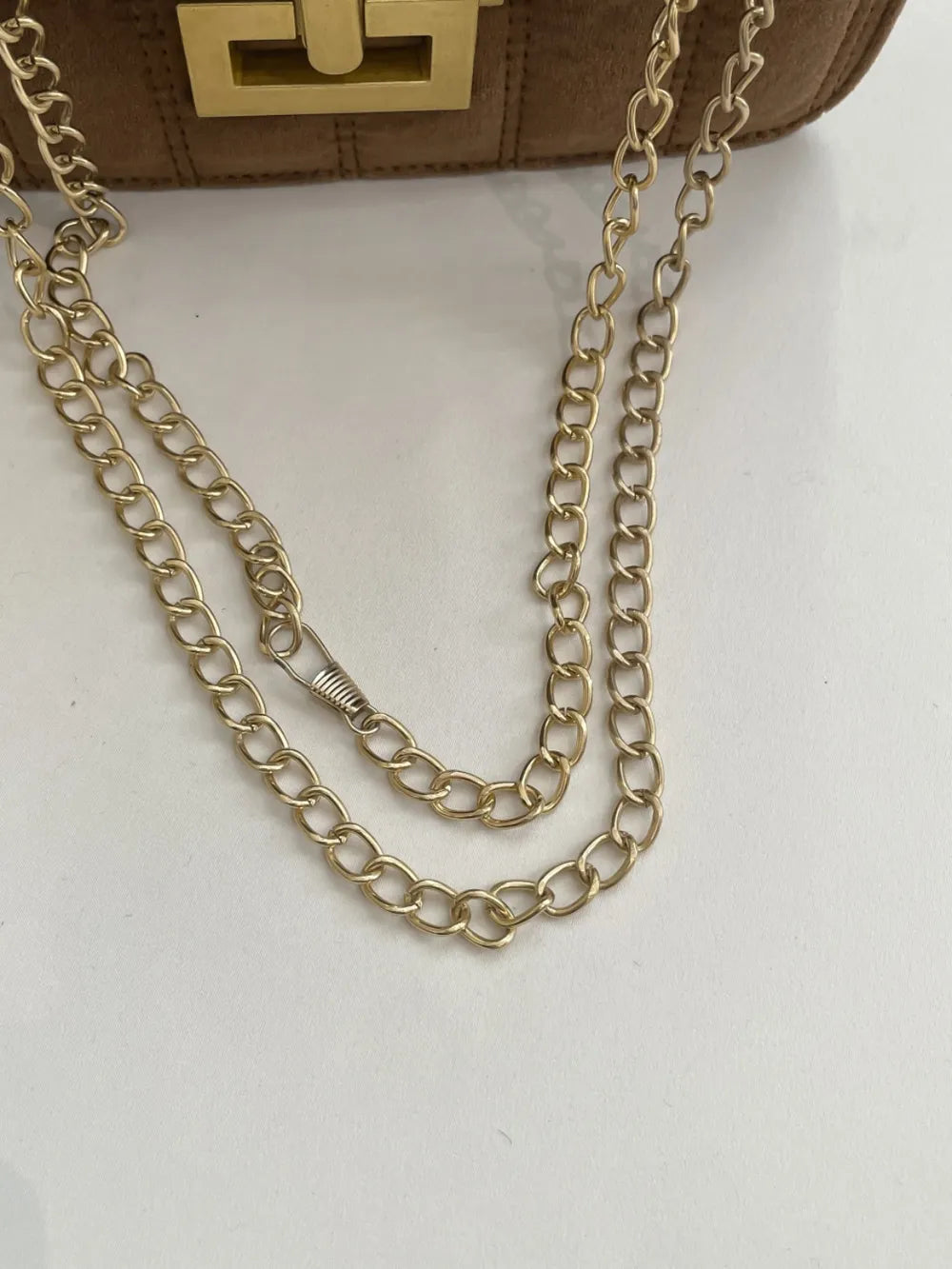 Solid Color Chain Shoulder Bag - Korvel