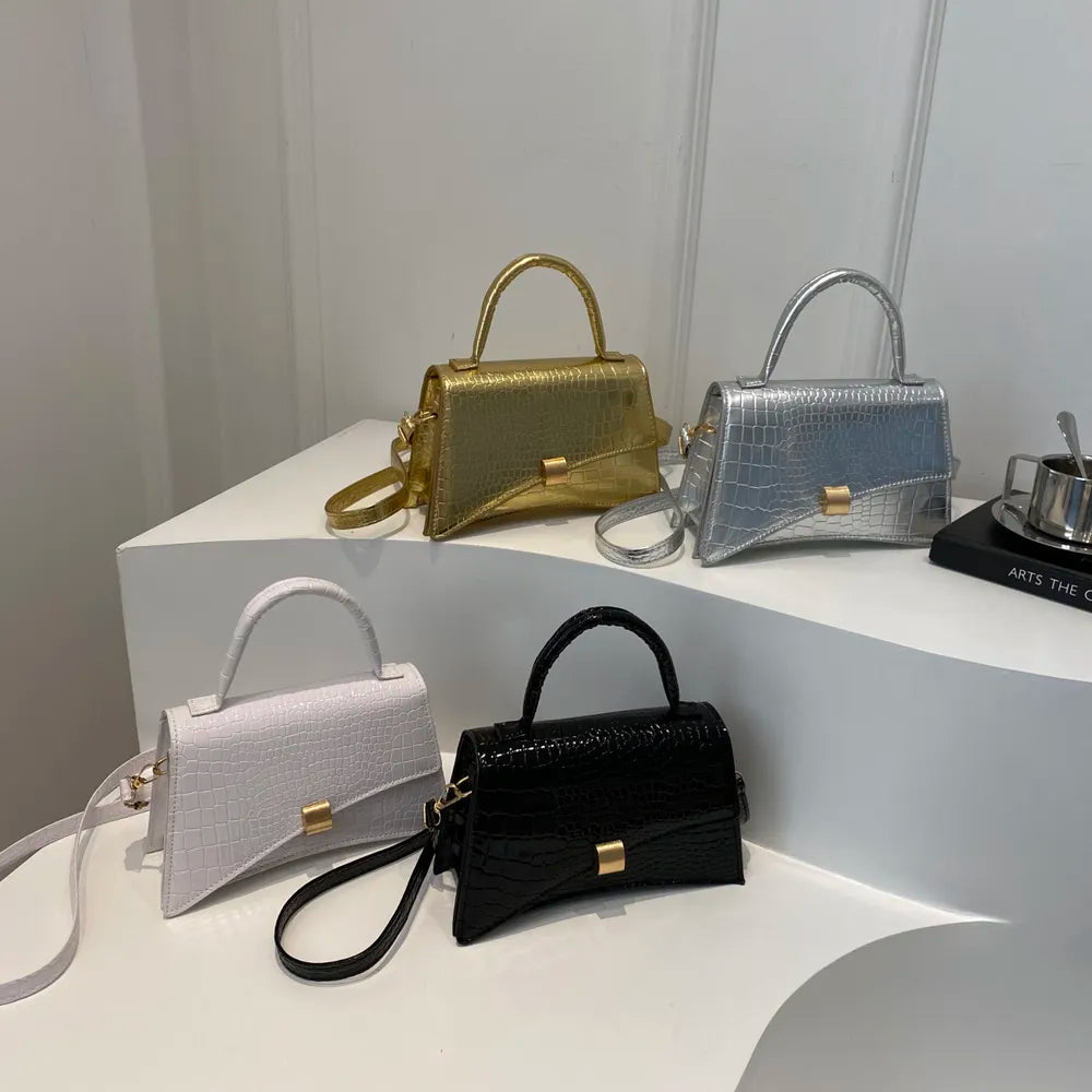 Solid Color PU Leather Handbag - Korvel