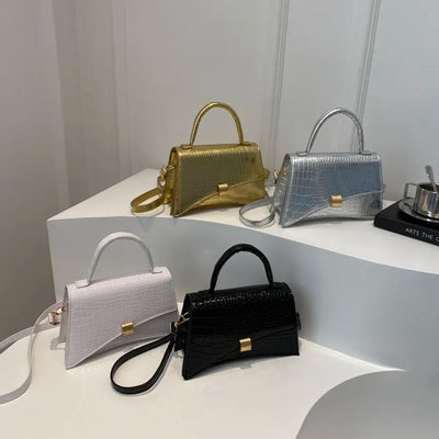 Solid Color PU Leather Handbag - Korvel