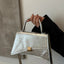 Solid Color PU Leather Handbag - Korvel