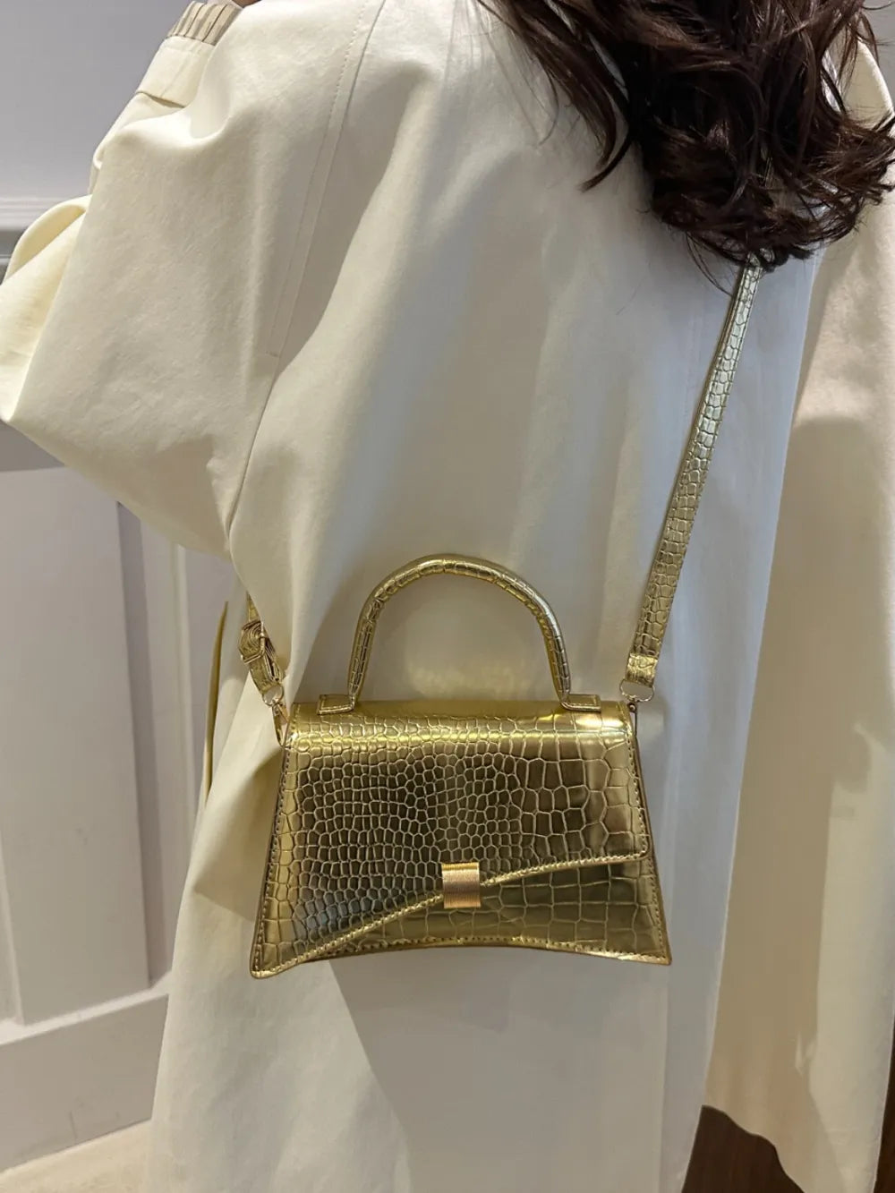 Solid Color PU Leather Handbag - Korvel