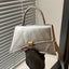 Solid Color PU Leather Handbag - Korvel