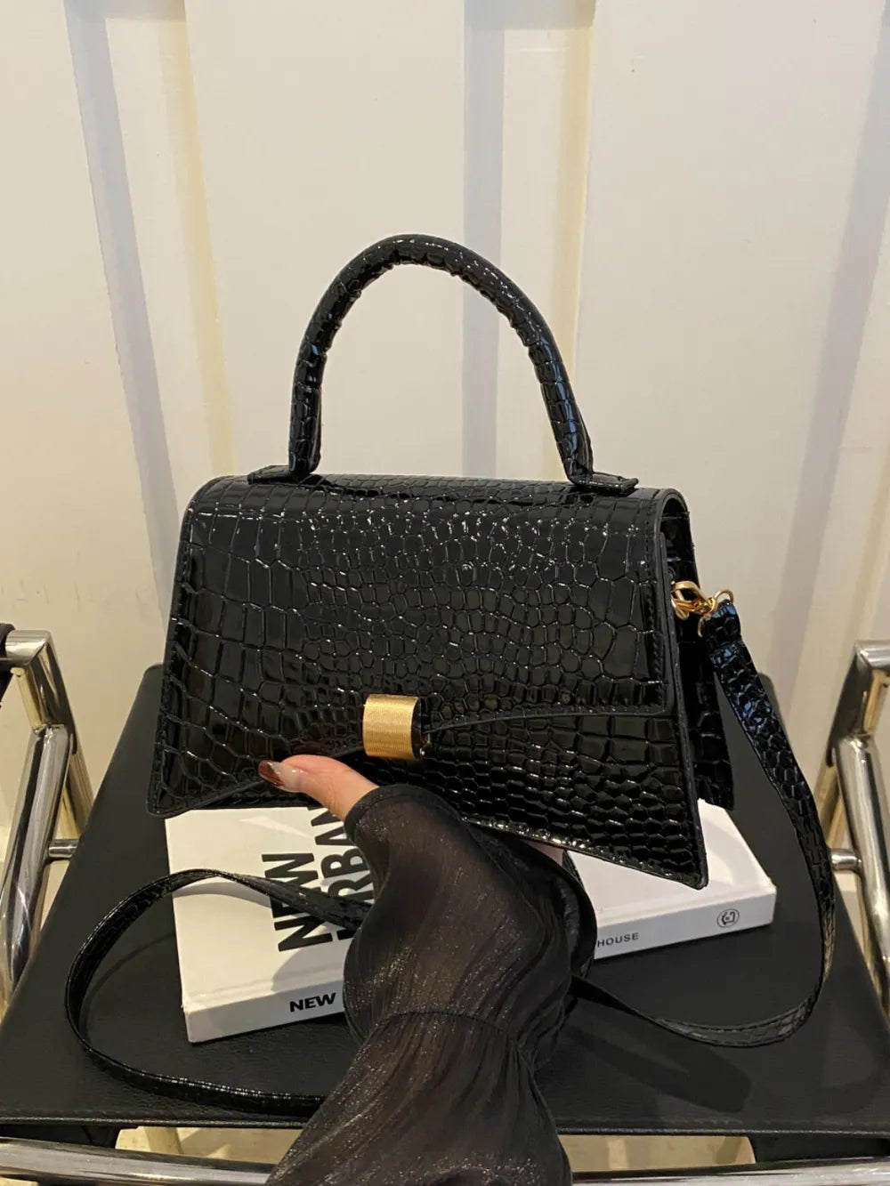 Solid Color PU Leather Handbag - Korvel
