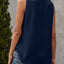 Solid Notched Sleeveless Blouse - Korvel