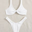 Chic Solid Color High Cut Padded Bikini Set for Women - Korvel