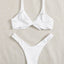 Chic Solid Color High Cut Padded Bikini Set for Women - Korvel