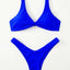 Chic Solid Color High Cut Padded Bikini Set for Women - Korvel