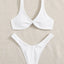 Chic Solid Color High Cut Padded Bikini Set for Women - Korvel