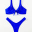 Chic Solid Color High Cut Padded Bikini Set for Women - Korvel
