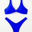 Chic Solid Color High Cut Padded Bikini Set for Women - Korvel