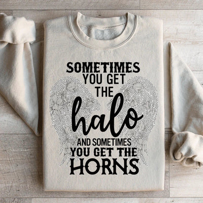 A veces obtienes el halo y a veces obtienes los cuernos sudadera